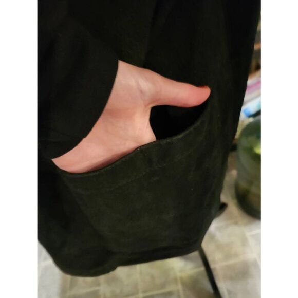 Vintage Black Suede Blazer Medium 90s RR - Picture 6 of 9